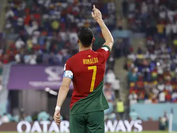 Cristiano Ronaldo celebra su histórico gol ante Ghana en el Mundial de Qatar Cristiano Ronaldo celebra su histórico gol ante Ghana en el Mundial de Qatar
