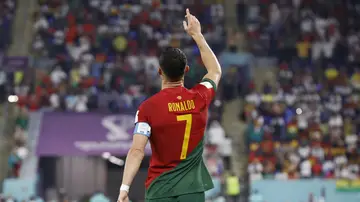 Cristiano Ronaldo celebra su histórico gol ante Ghana en el Mundial de Qatar Cristiano Ronaldo celebra su histórico gol ante Ghana en el Mundial de Qatar