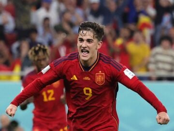 Gavi celebra su gol ante Costa Rica