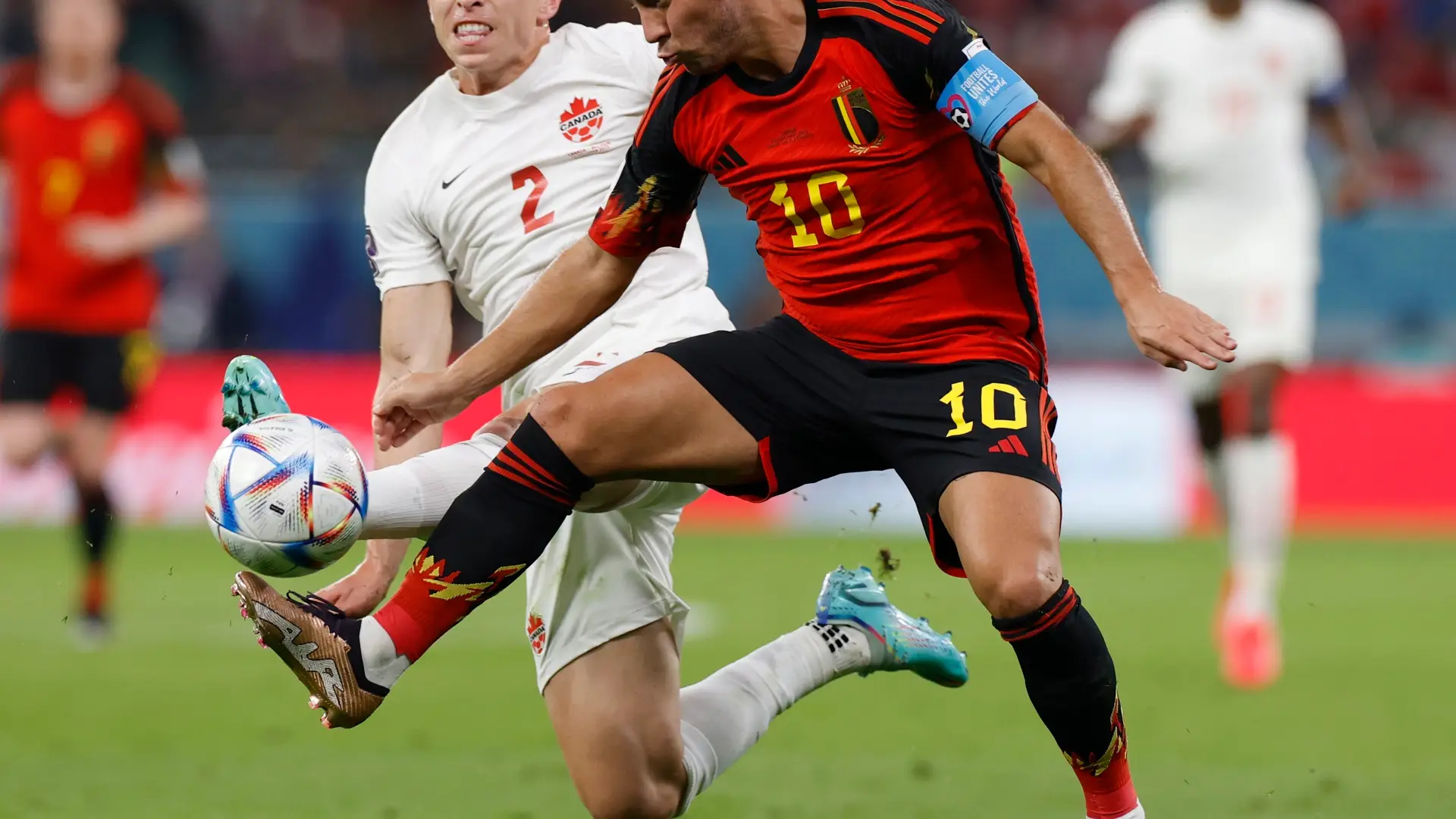 Eden Hazard durante su primer partido del Mundial contra Canad&aacute;