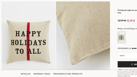 Funda cojín con motivo navideño Funda cojín con motivo navideño