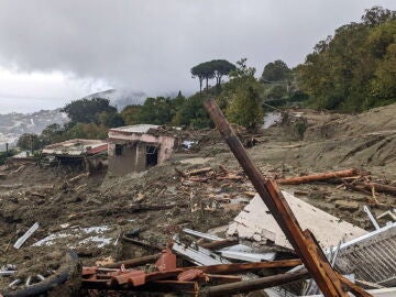 Lugar del derrumbe en la isla italiana de Ischia