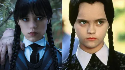 Jenna Ortega y Christina Ricci como Miércoles Jenna Ortega y Christina Ricci como Miércoles