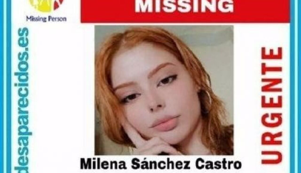 Cartel de desaparición de Milena Sánchez Castro