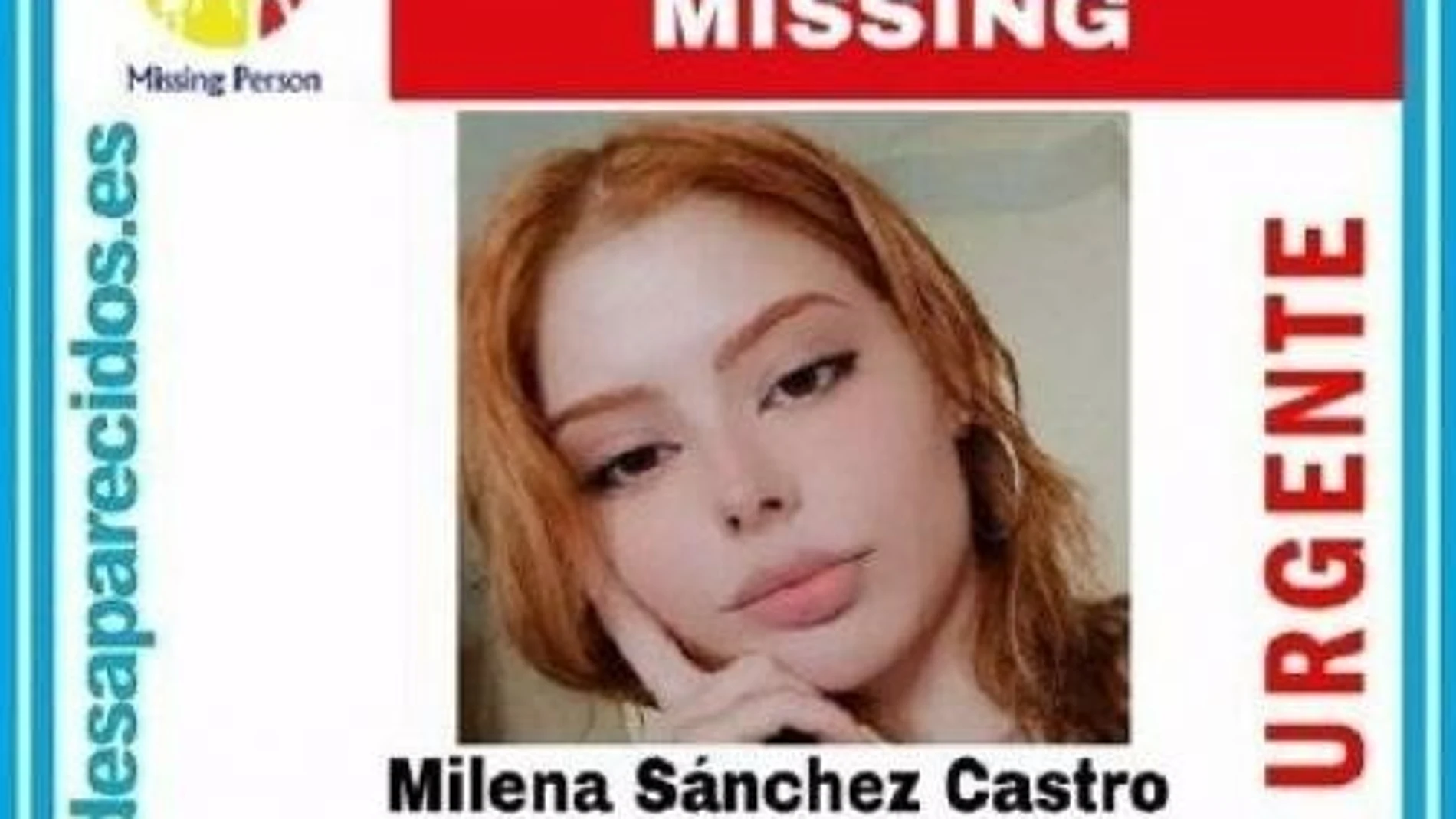 Cartel de desaparición de Milena Sánchez Castro