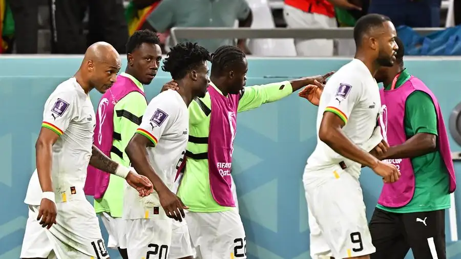 Ghana celebra uno de sus goles a Corea del Sur Ghana celebra uno de sus goles a Corea del Sur