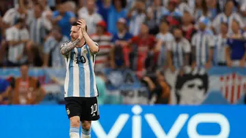 Leo Messi, en el partido ante México Leo Messi, en el partido ante México