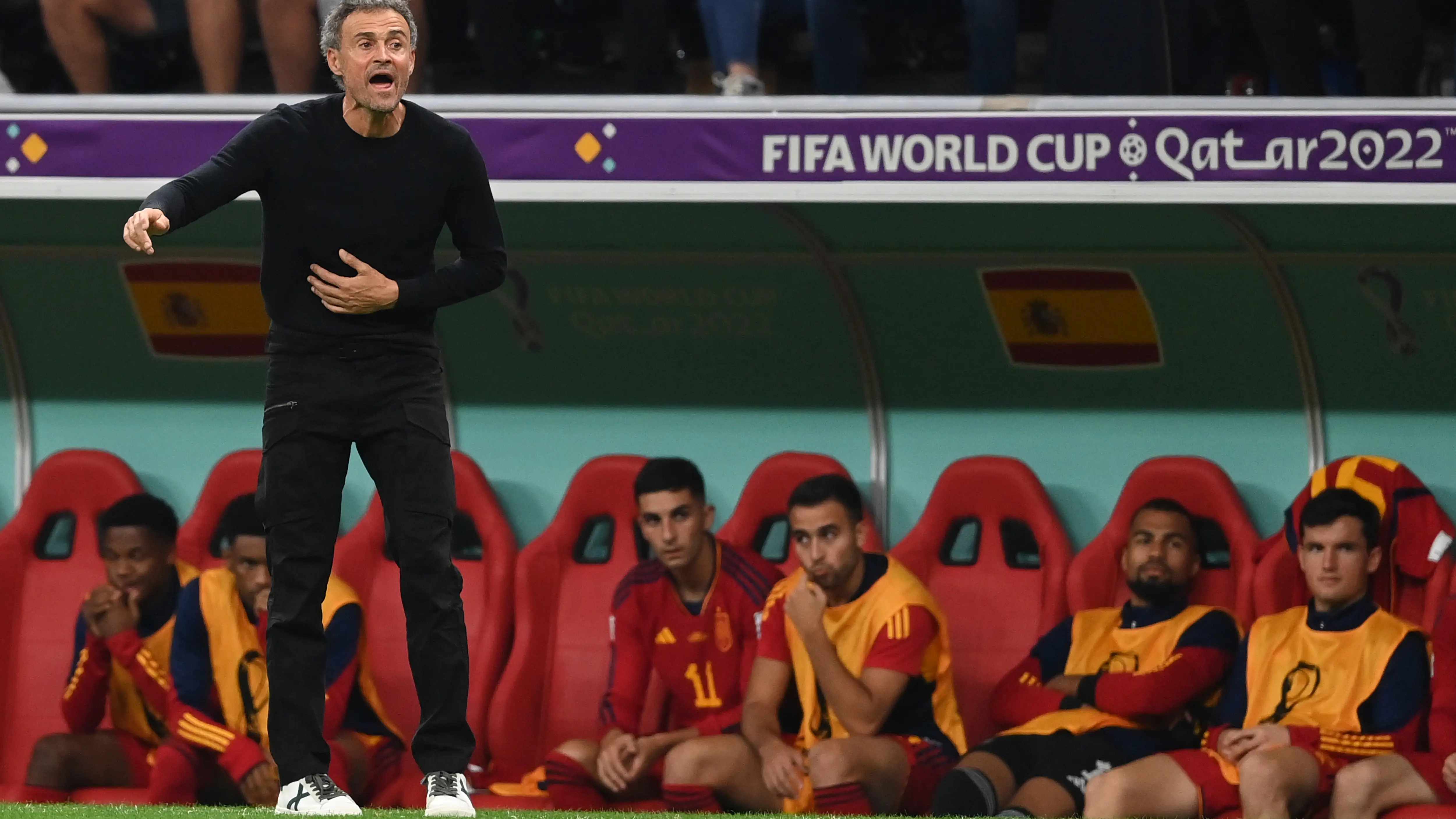Luis Enrique, en el Al Bayt Stadium