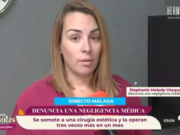 Stephanie, afectada por una presunta negligencia médica: "Lo que me han cumplido, en vez de un sueño, es una pesadilla" Stephanie, afectada por una presunta negligencia médica: "Lo que me han cumplido, en vez de un sueño, es una pesadilla"