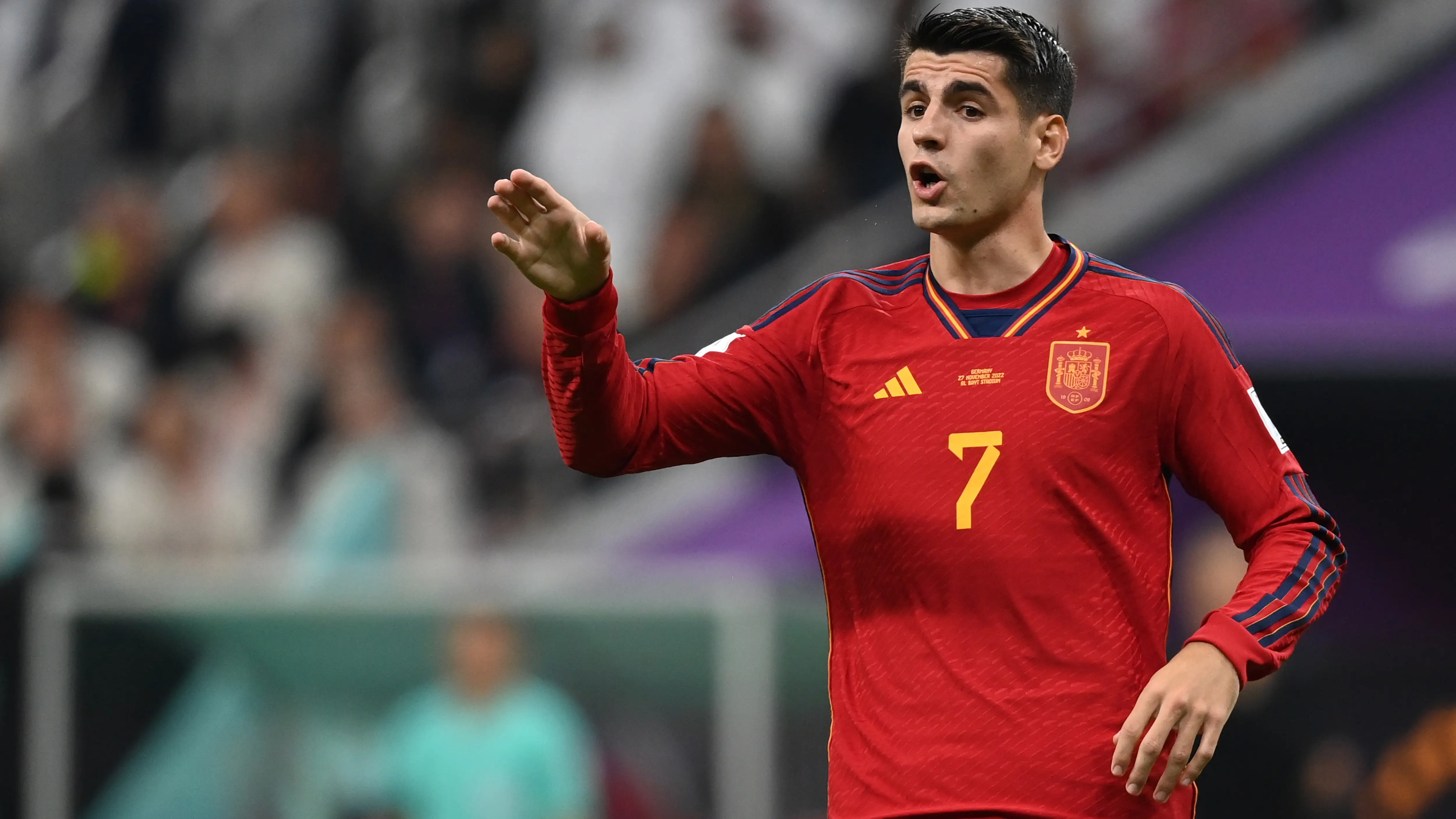 Álvaro Morata, en el partido del Mundial de Qatar 2022 contra Alemania Álvaro Morata, en el partido del Mundial de Qatar 2022 contra Alemania