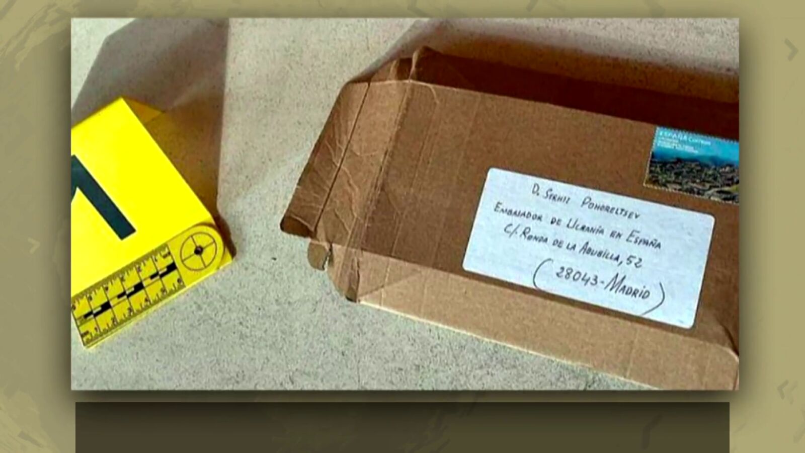 La primera carta bomba no pasó el control de seguridad de la Embajada de Ucrania, iba sin remitente