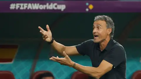 Luis Enrique, en el partido contra Japón Luis Enrique, en el partido contra Japón