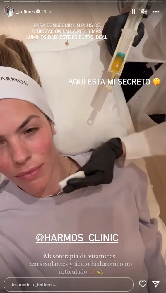Laura Matamoros sometiéndose a una mesoterapia facial 