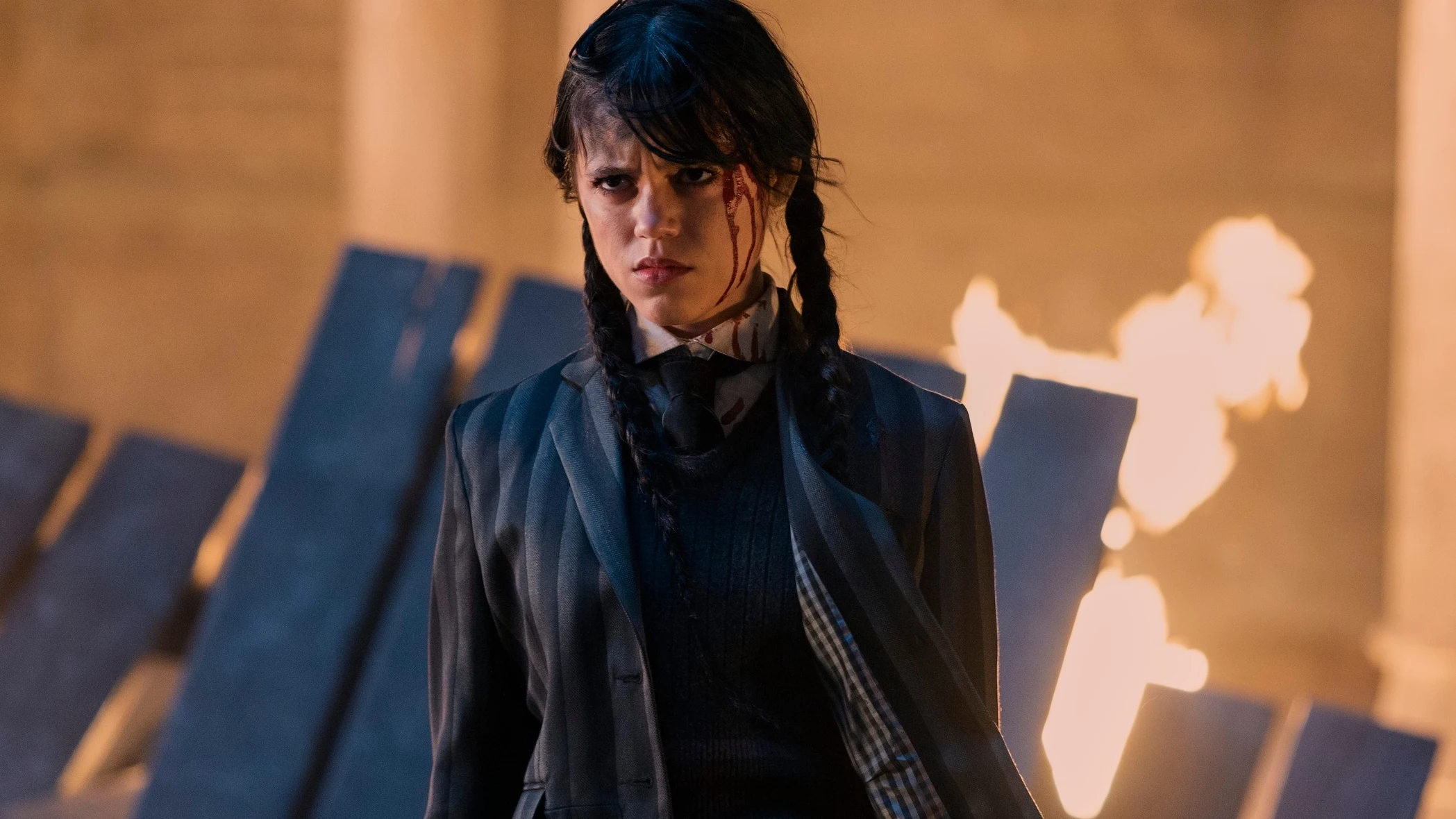 Jenna Ortega al final de la temporada 1 de 'Miércoles' Jenna Ortega al final de la temporada 1 de 'Miércoles'