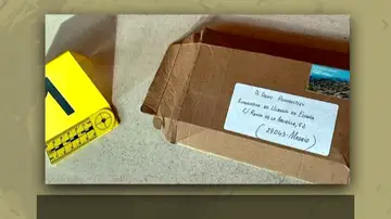 Imagen de una de las cartas bomba Imagen de una de las cartas bomba