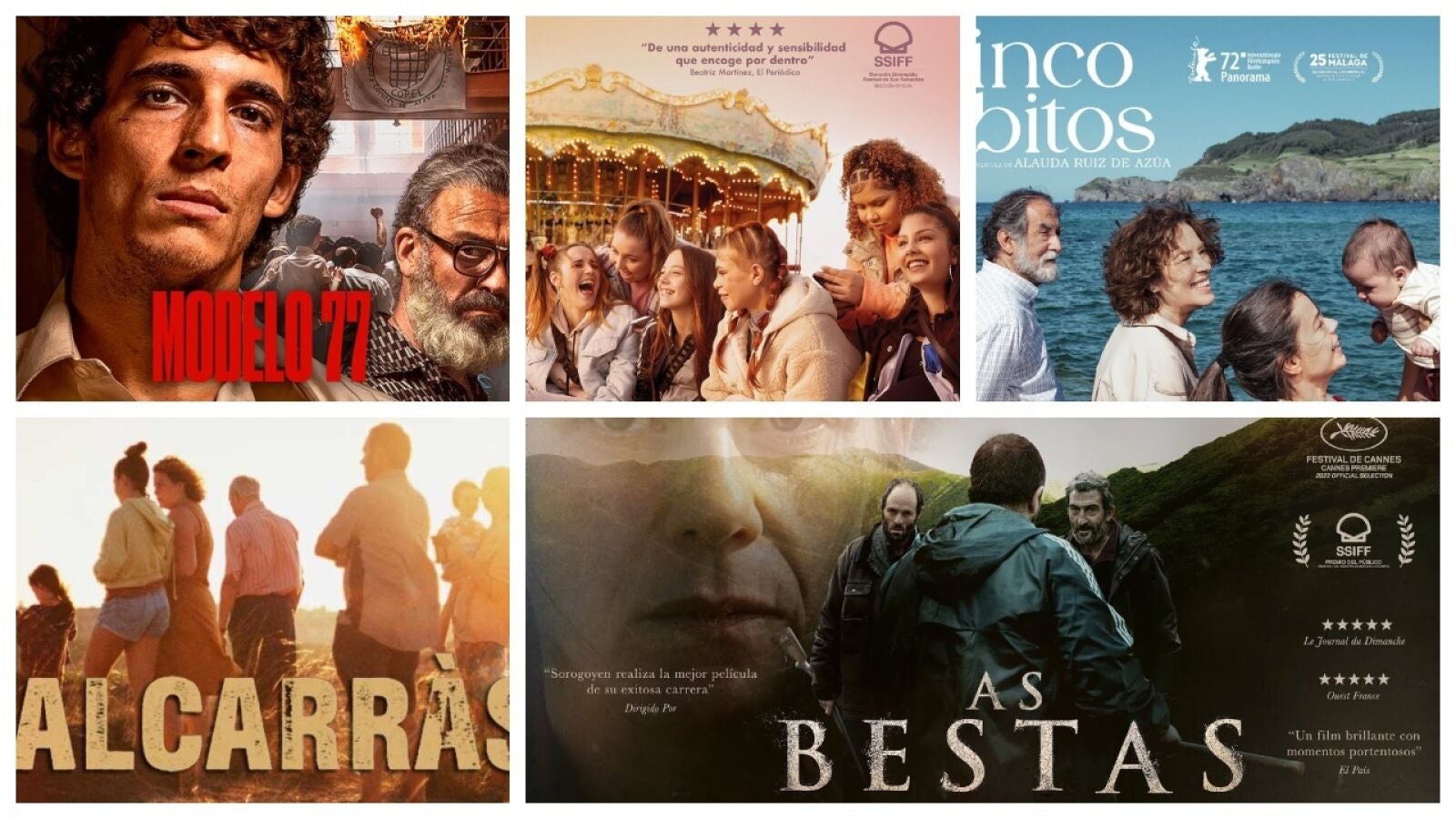 Alcarràs, As Bestas, Cinco Lobitos, La maternal y Modelo 77, nominadas a mejor película en los Premios Goya