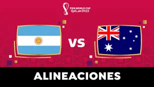 Alineación de Argentina ante Australia en los octavos de final del Mundial
