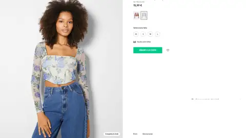 Camiseta de manga larga corsé de tul Camiseta de manga larga corsé de tul