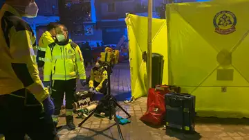 Los equipos de emergencia tras el tiroteo de Villaverde Los equipos de emergencia tras el tiroteo de Villaverde