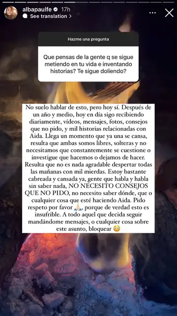 Alba Paul estalla por el acoso que sigue recibiendo a raíz de su separación Alba Paul estalla por el acoso que sigue recibiendo a raíz de su separación