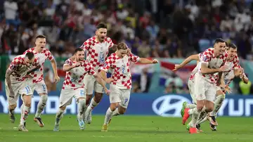 Los croatas, exultantes tras ganar la tanda de penaltis 