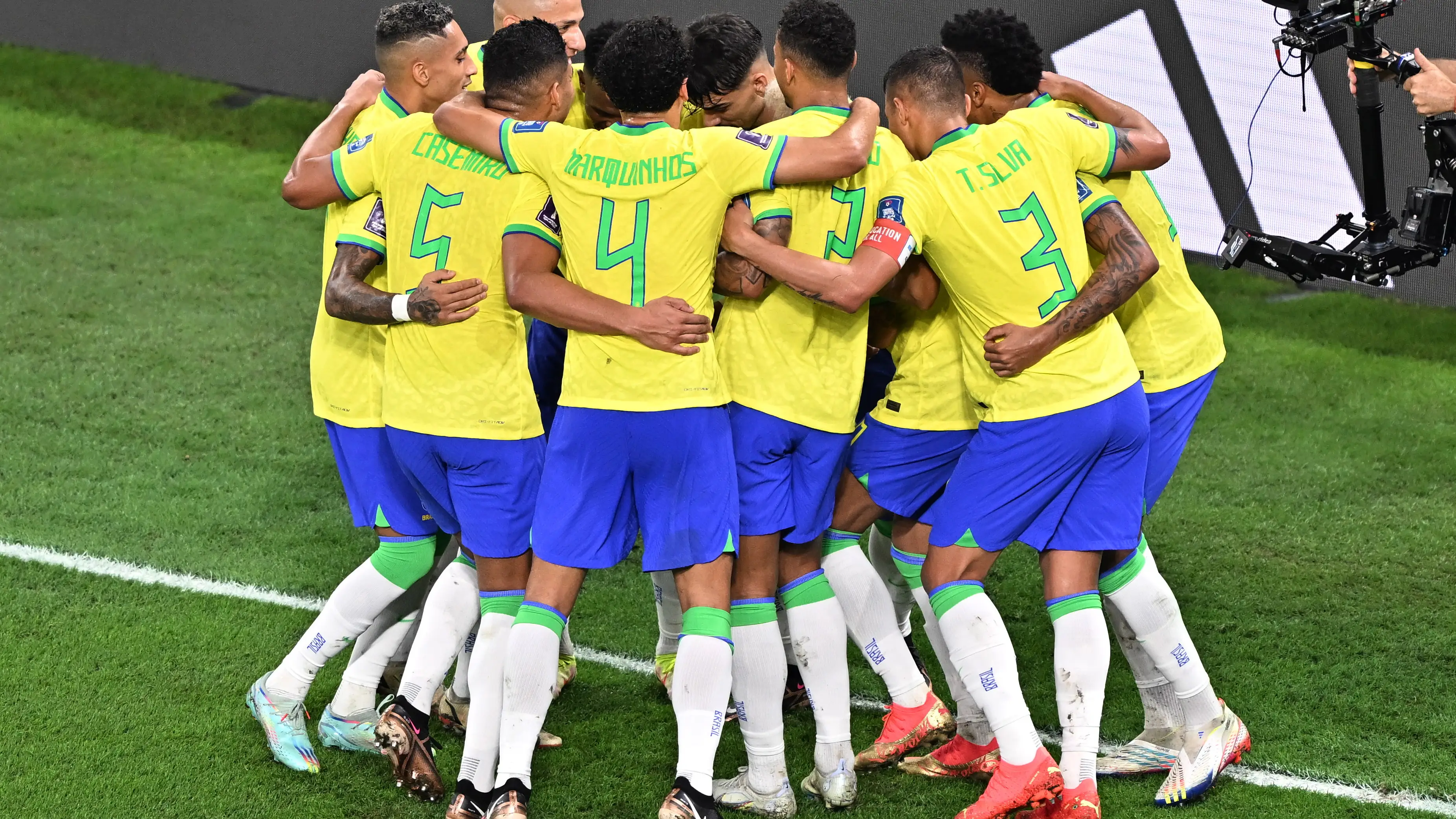 Brasil celebra uno de los 4 goles ante Corea del Sur en los octavos de final Brasil celebra uno de los 4 goles ante Corea del Sur en los octavos de final