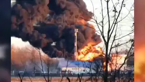 Ataque ucraniano con drones Ataque ucraniano con drones