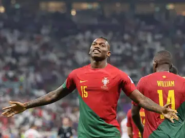 Rafael Leao celebra uno de los goles contra Suiza Rafael Leao celebra uno de los goles contra Suiza