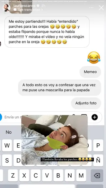 Laura Escanes muestra su mascarilla para la papada Laura Escanes muestra su mascarilla para la papada