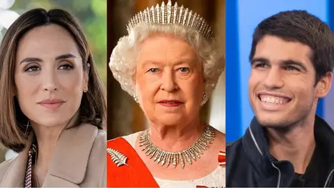 Tamara Falcó, Isabel II y Carlos Alcaraz Tamara Falcó, Isabel II y Carlos Alcaraz