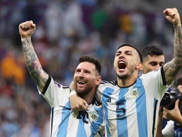 Messi celebra el pase a semifinales 