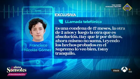 El pequeño Nicolás reacciona a su tercera condena de cárcel: "Estoy tranquilo" El pequeño Nicolás reacciona a su tercera condena de cárcel: "Estoy tranquilo"