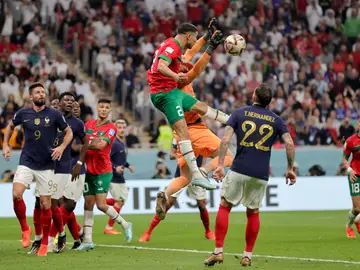Hugo Lloris, en acción ante Marruecos Hugo Lloris, en acción ante Marruecos