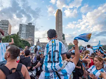 Los argentinos celebran el pase a la final en Rosario Los argentinos celebran el pase a la final en Rosario