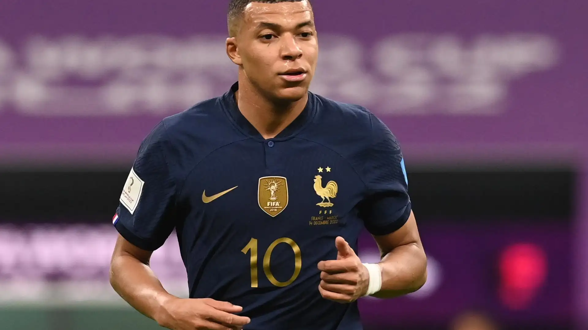 Mbappé, durante el partido contra Marruecos Mbappé, durante el partido contra Marruecos