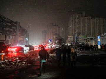 Imagen de los apagones producidos en Kiev por los ataques rusos.