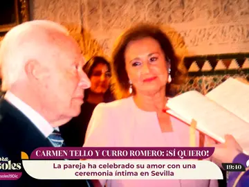 Carmen Tello, recién casada con Curro Romero por la Iglesia Carmen Tello, recién casada con Curro Romero por la Iglesia