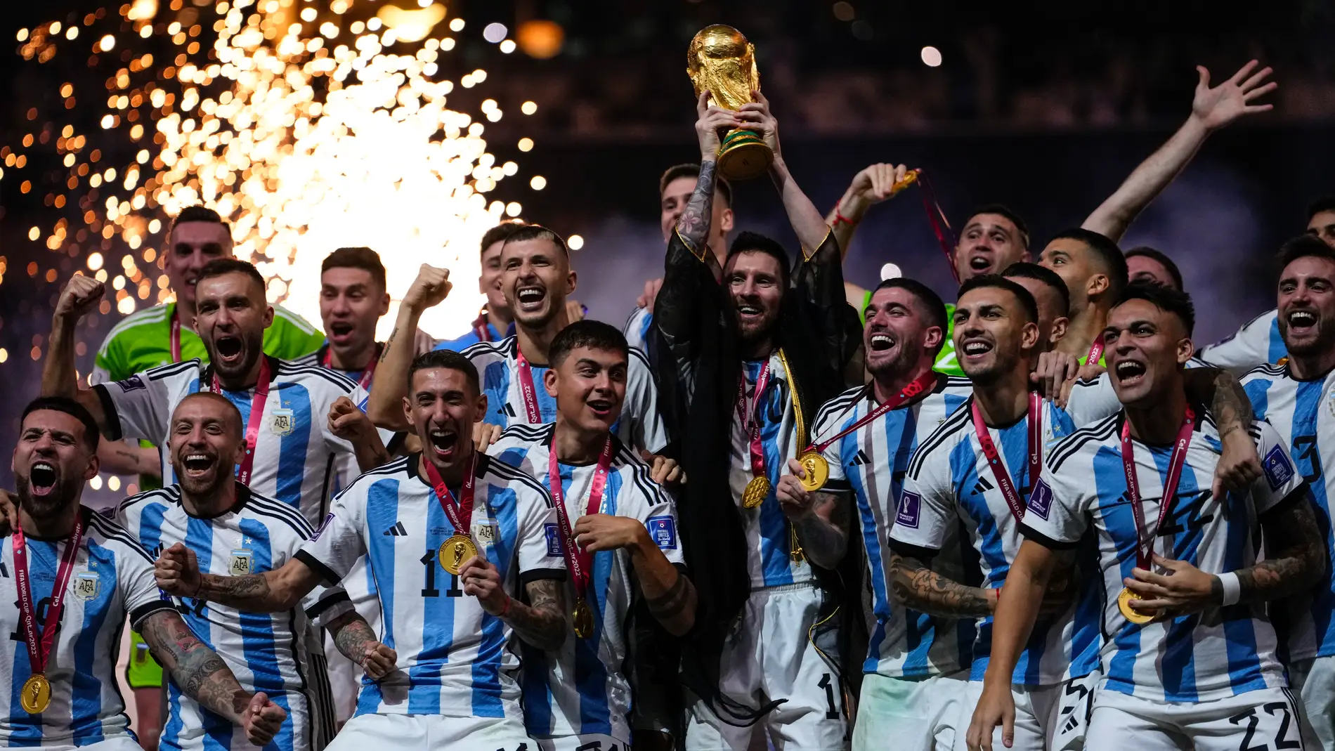 La Selección Argentina tras ganar el Mundial