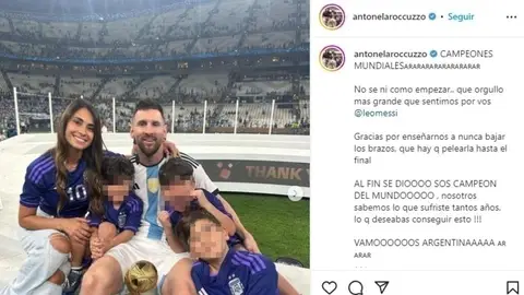 Antonella Roccuzzo y Messi junto a sus hijos Antonella Roccuzzo y Messi junto a sus hijos