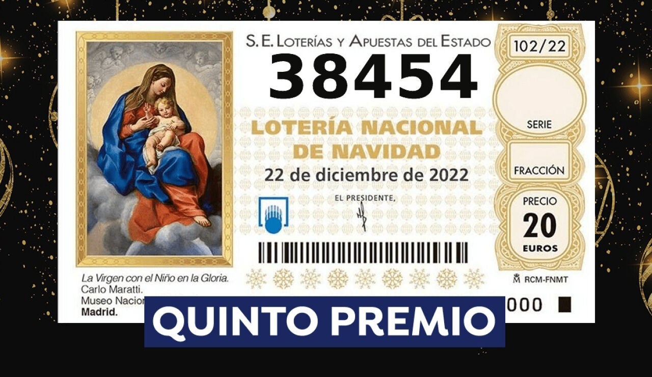 38.454, cuarto quinto premio de la Lotería de Navidad 2022