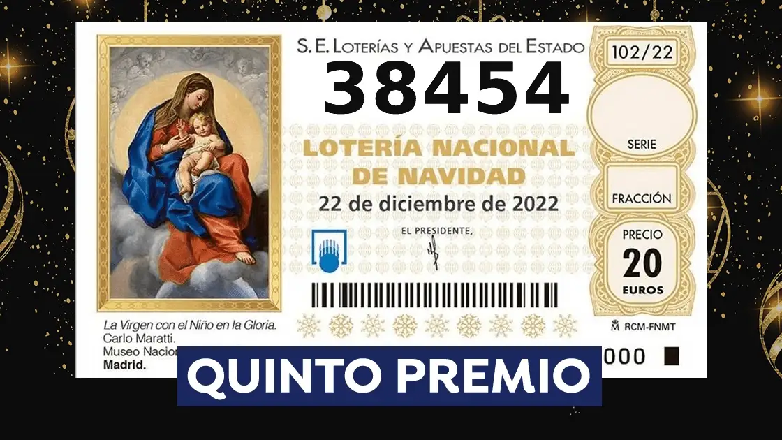 38.454, cuarto quinto premio de la Loter&iacute;a de Navidad 2022