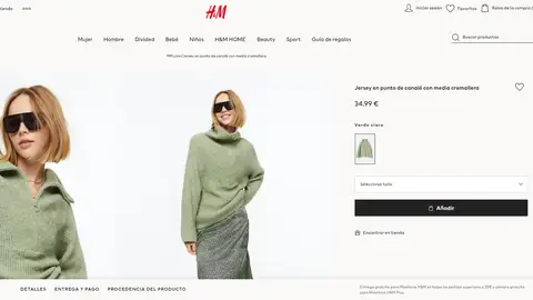 Jersey en punto de canalé con media cremallera Jersey en punto de canalé con media cremallera