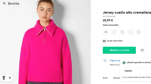 Jersey cuello alto cremallera Jersey cuello alto cremallera