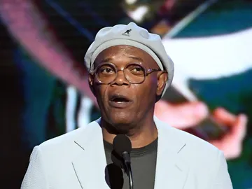 Samuel L. Jackson en un discurso Samuel L. Jackson en un discurso