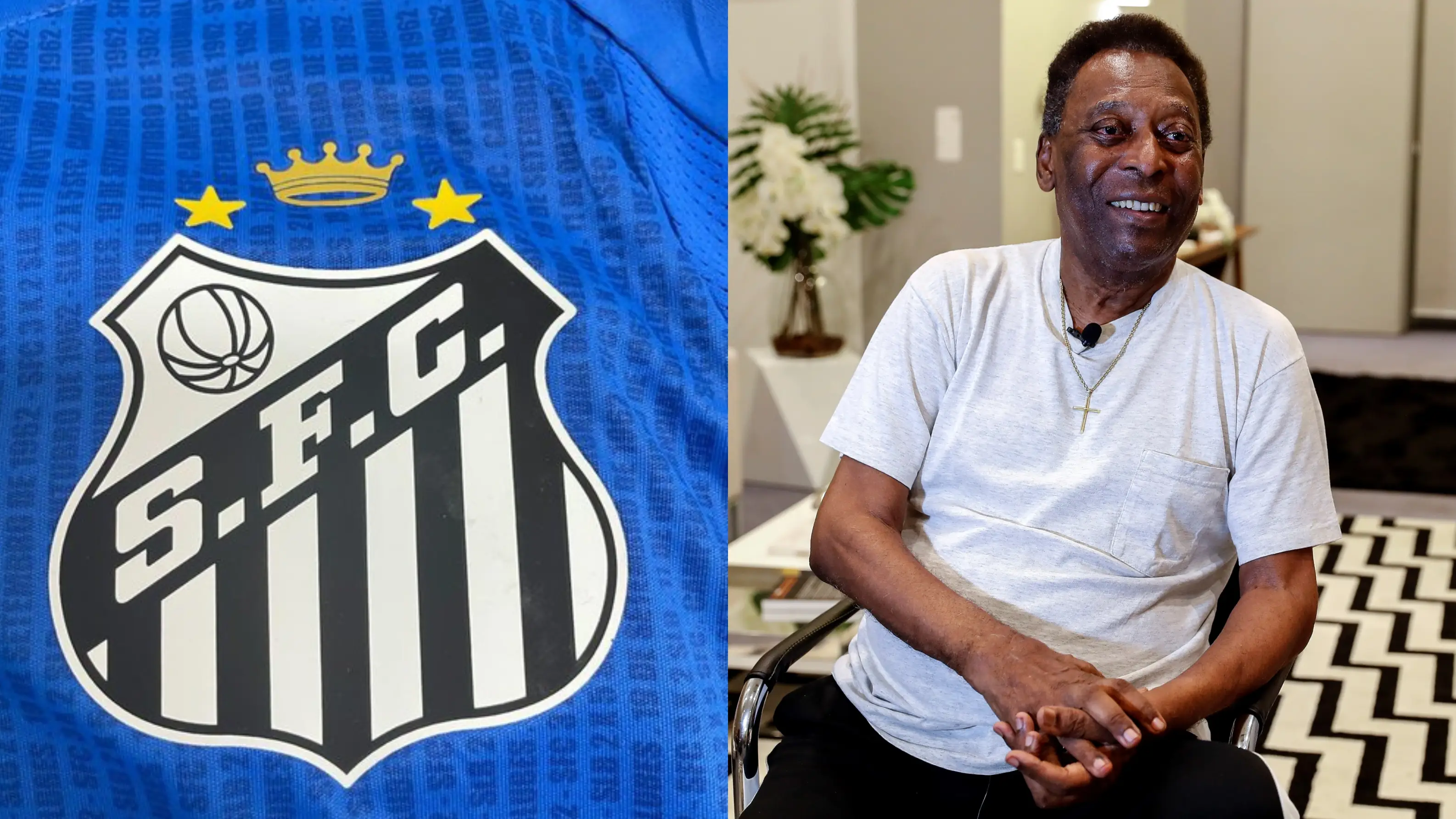 Nuevo escudo del Santos en homenaje a Pelé Nuevo escudo del Santos en homenaje a Pelé