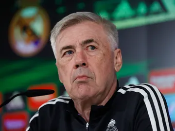 El entrenador del Real Madrid, Carlo Ancelotti, en rueda de prensa El entrenador del Real Madrid, Carlo Ancelotti, en rueda de prensa