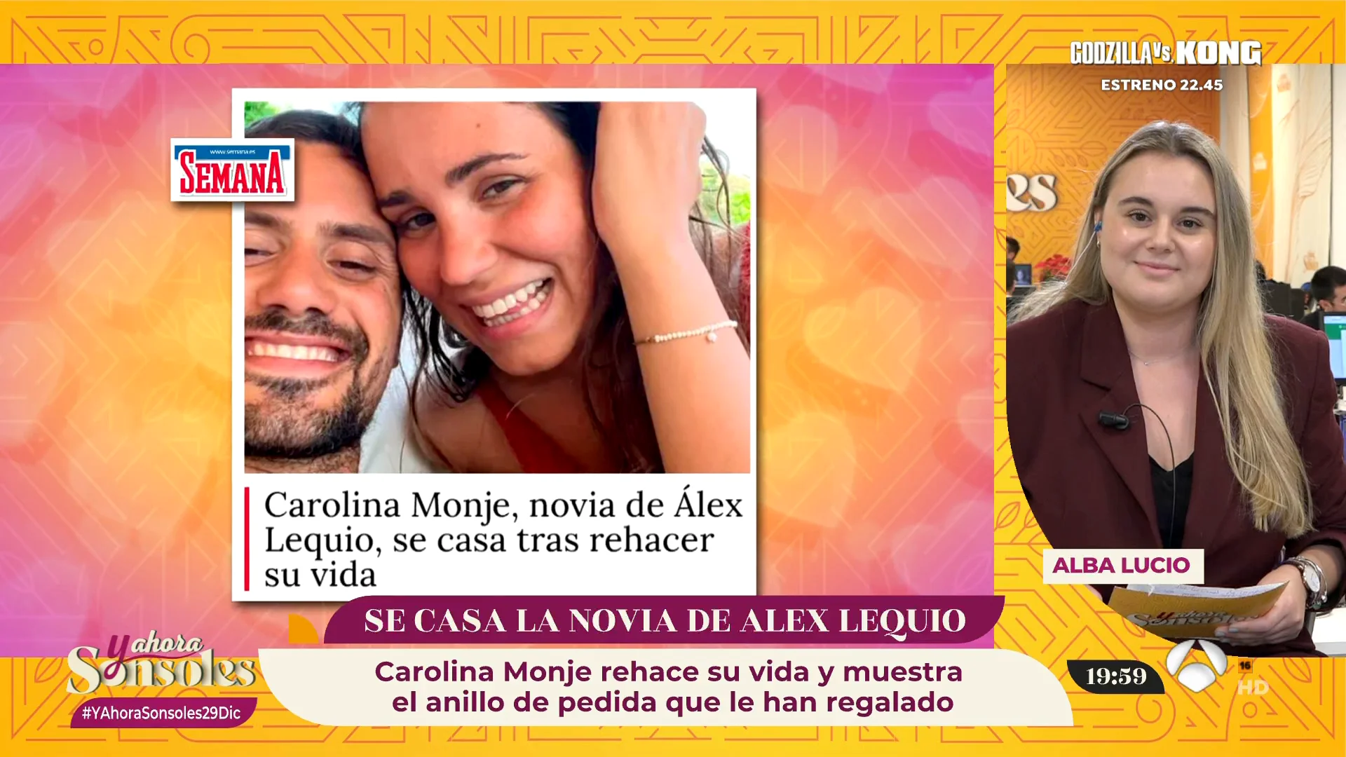 Carolina Monje, expareja de Aless Lequio, anuncia que se casa tras rehacer su vida con &Aacute;lex Lopera