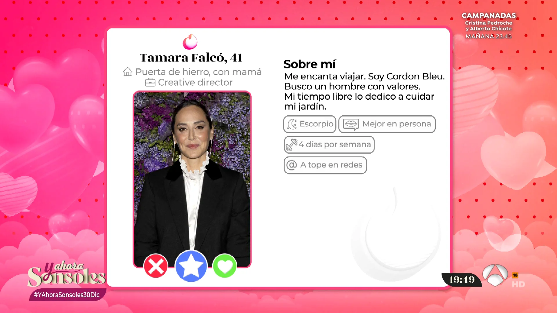 As&iacute; ser&iacute;an los perfiles de Tamara Falc&oacute; e Isabel Preysler en una aplicaci&oacute;n de citas