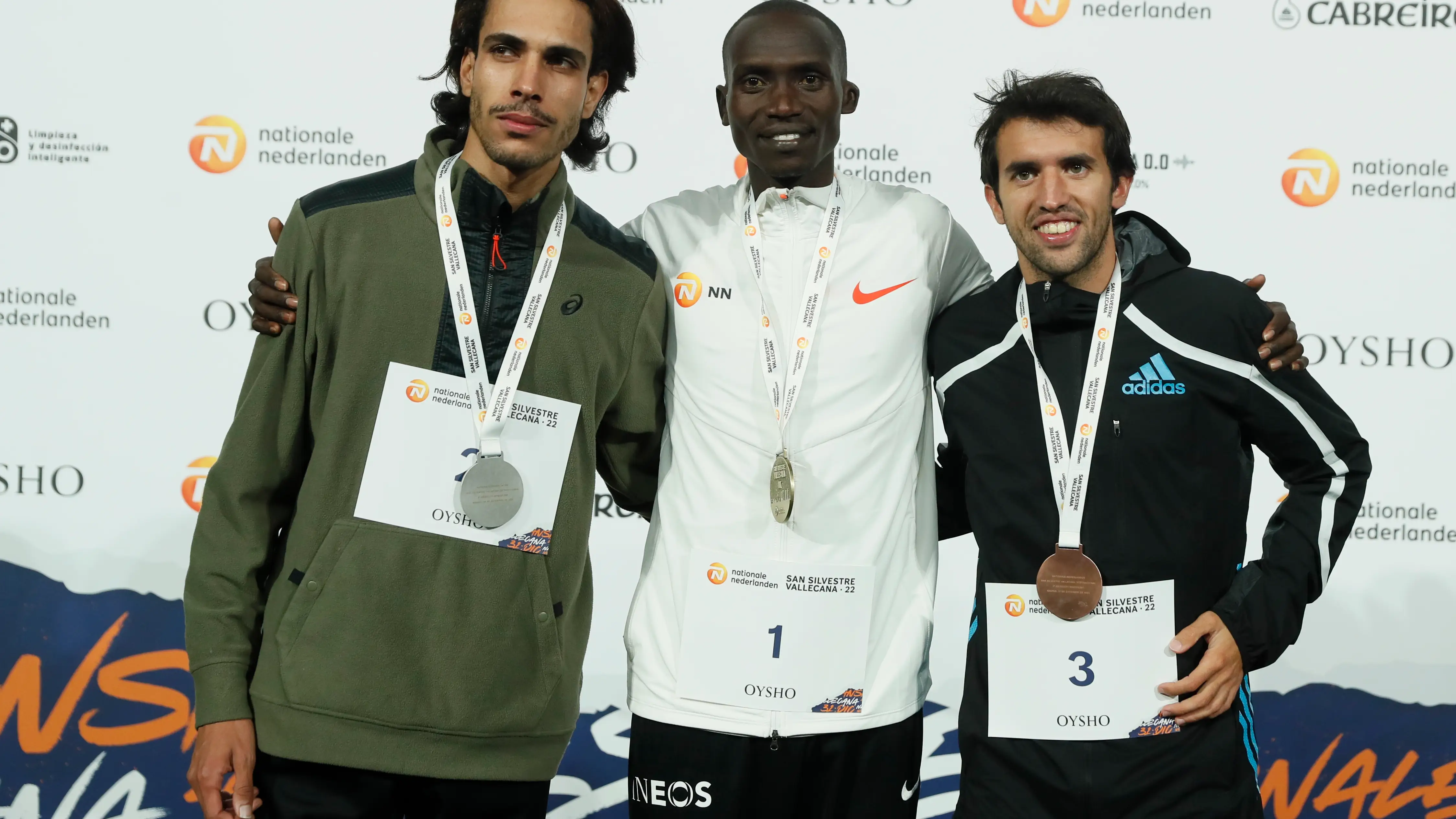 Los tres primeros de la San Silvestre Vallecana 2022 Los tres primeros de la San Silvestre Vallecana 2022