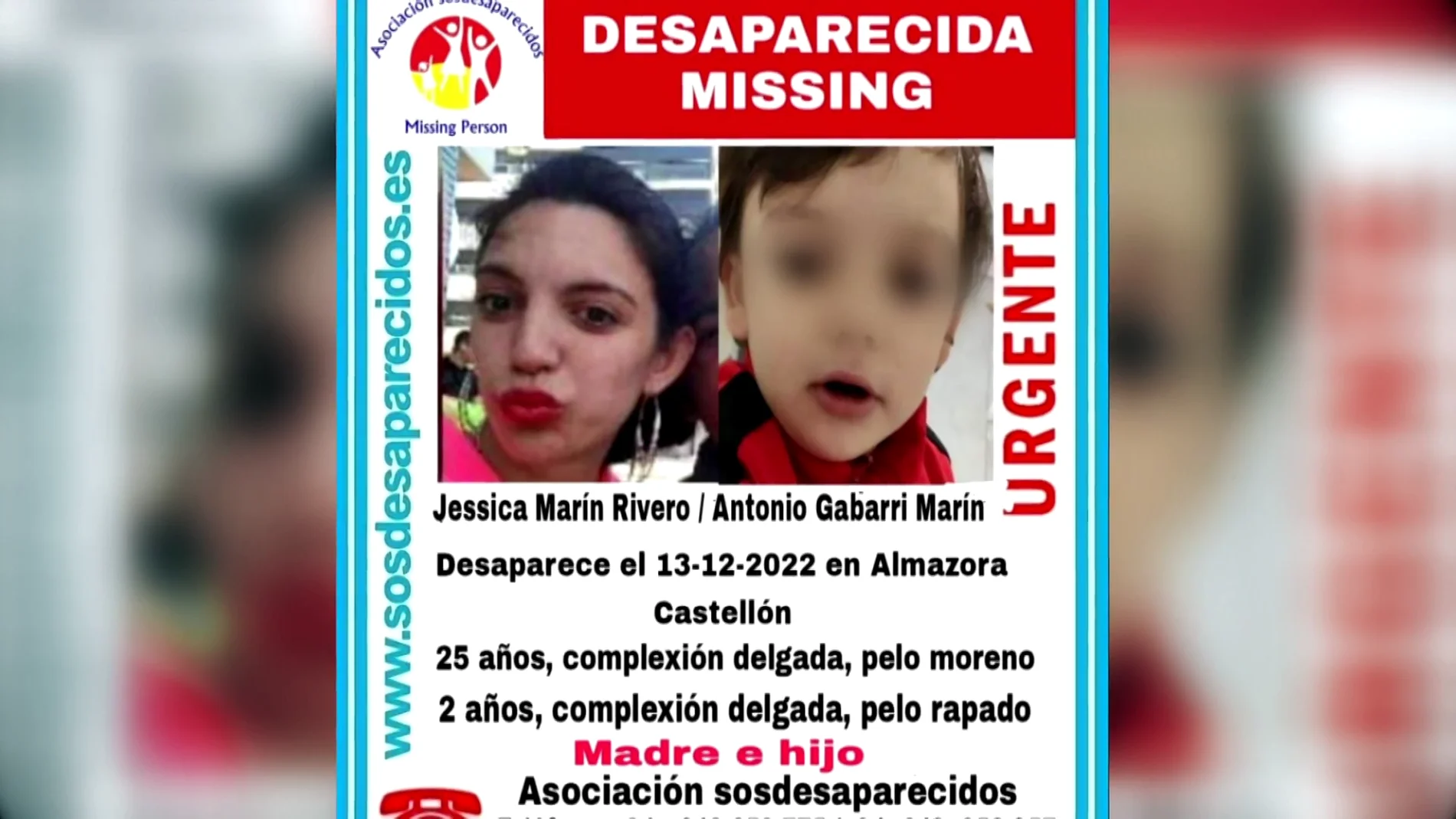 Desaparecen madre e hijo en Castellón